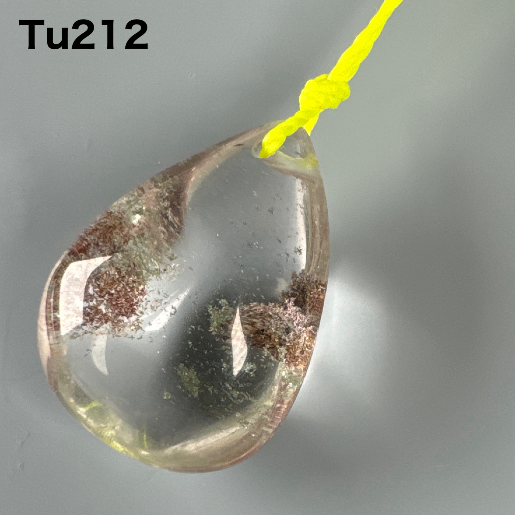 ガーデンクォーツ 穴あき ルース 天然石 インクォーツ a10122 化石の