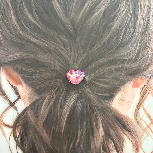 マーメイドシリーズ*・゜海のヘアゴム✽.。✴︎ピンク×パープル 