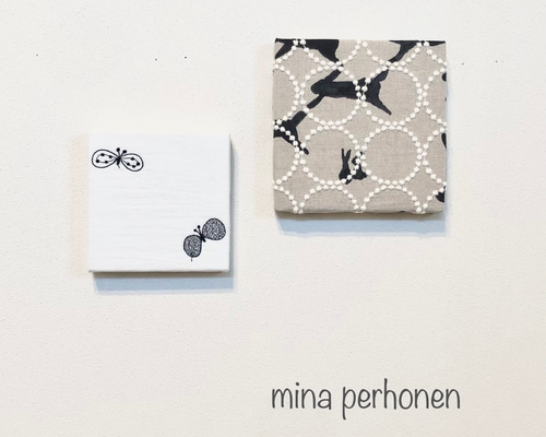 No.708.かず☆ミナペルホネン☆ファブリックパネル　３枚set ＋１枚 mina perhonen - No.708.☆ミナペルホネン☆ファブリックパネル