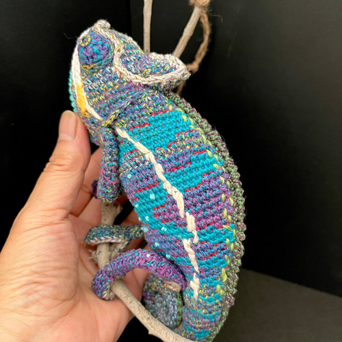 パンサーカメレオン(ブルー&パープル) あみぐるみ amikomi425 通販