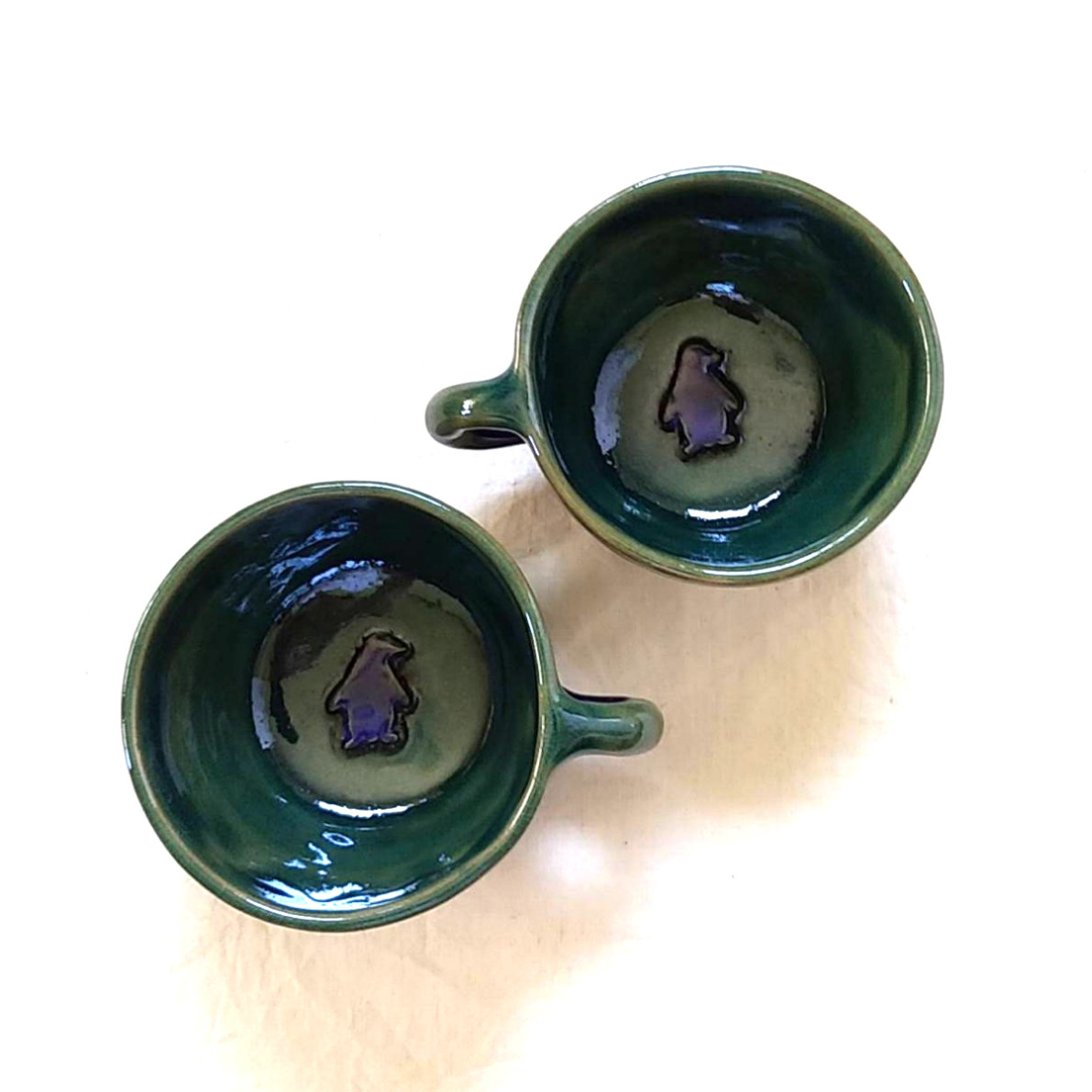 《夏の福袋2点セット》陶の右利き・左利き用ペアマグ【夏色ペンギン】