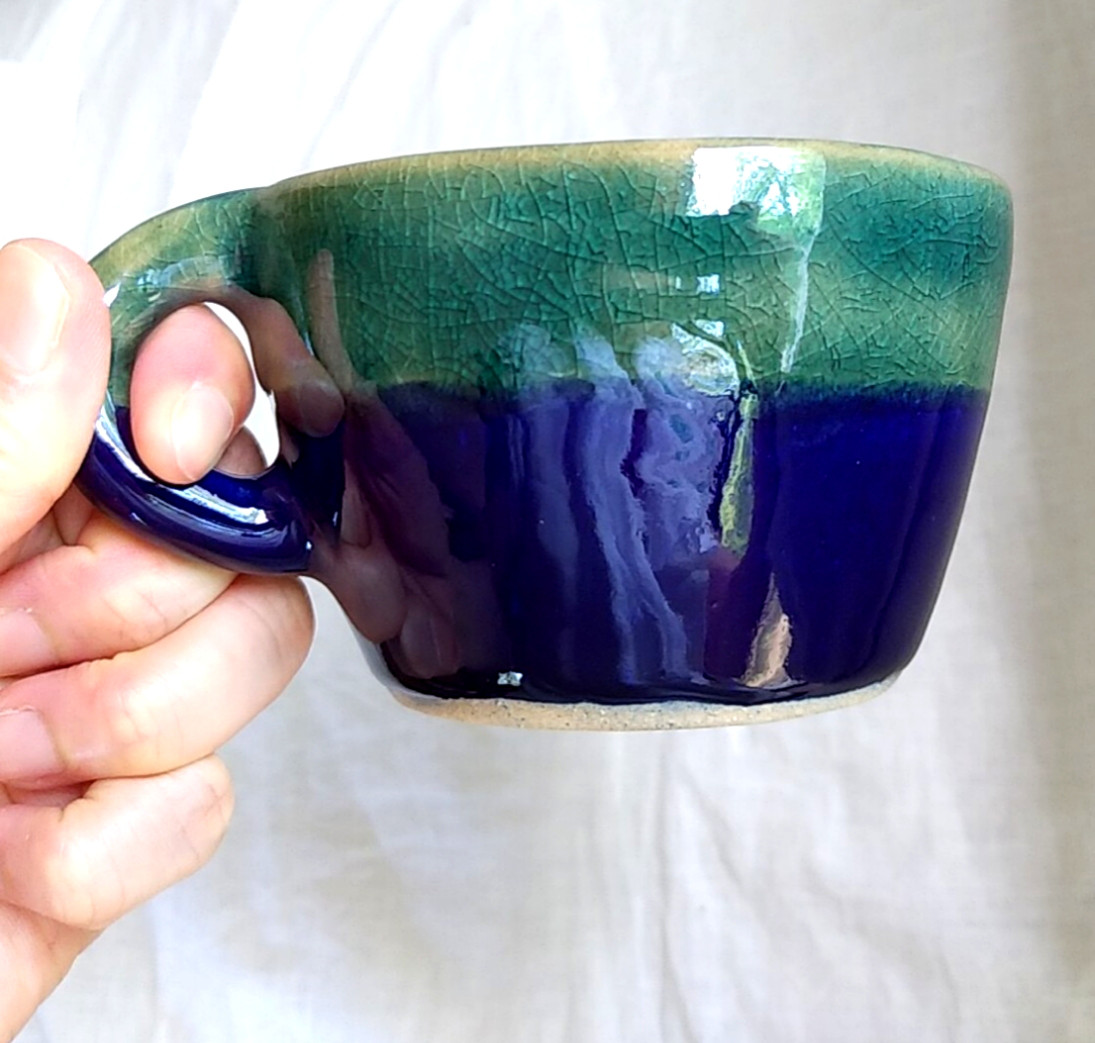 《夏の福袋2点セット》陶の右利き・左利き用ペアマグ【夏色ペンギン】