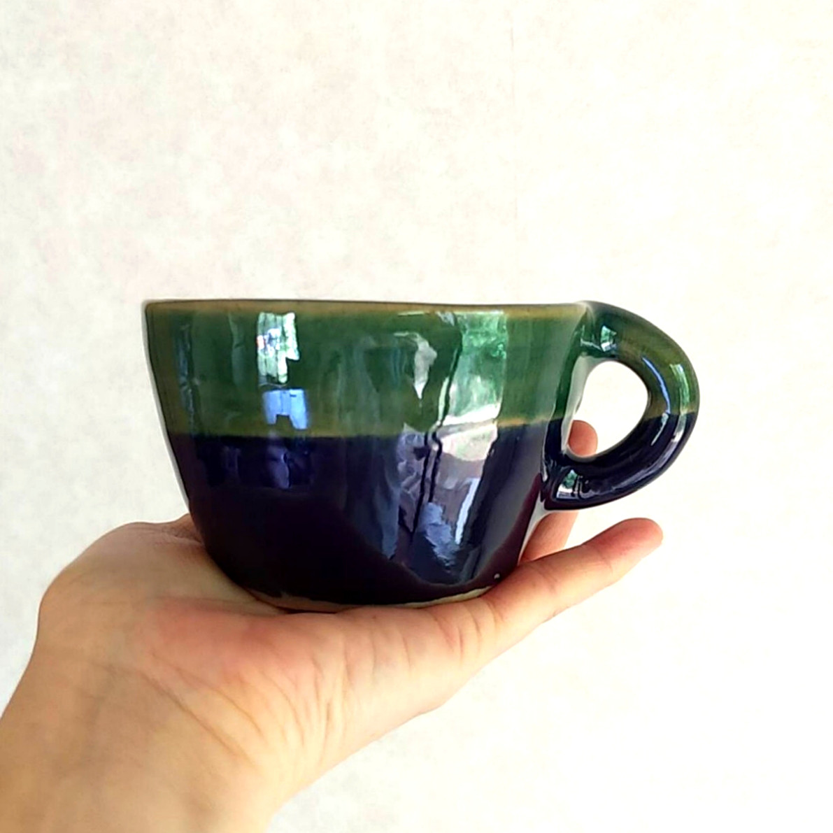 《夏の福袋2点セット》陶の右利き・左利き用ペアマグ【夏色ペンギン】