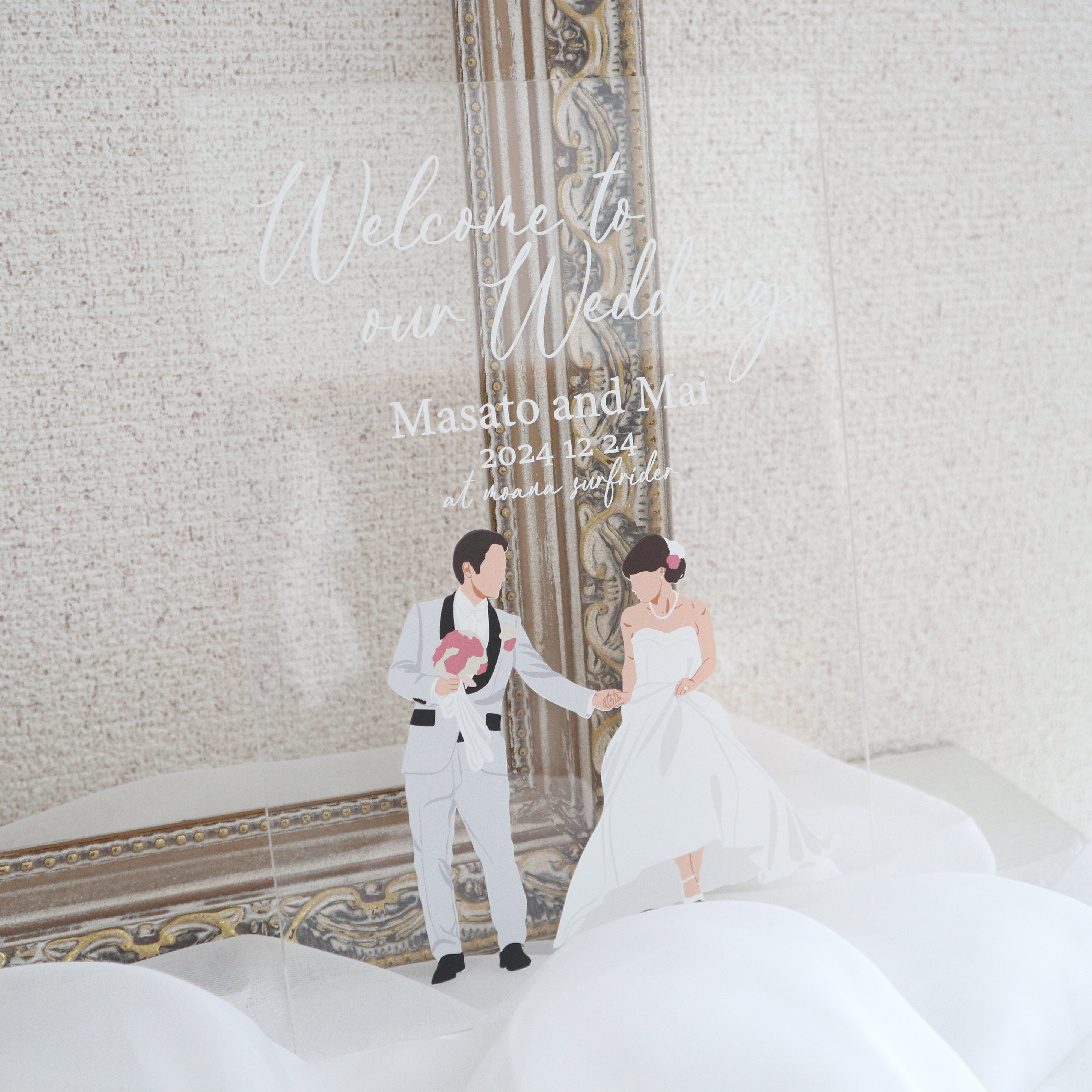 シンプル似顔絵のウェルカムボード　フルオーダー 7,810円