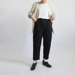 快適設計。毎日の相棒に。楽ちんリネン100のもんぺ型パンツ