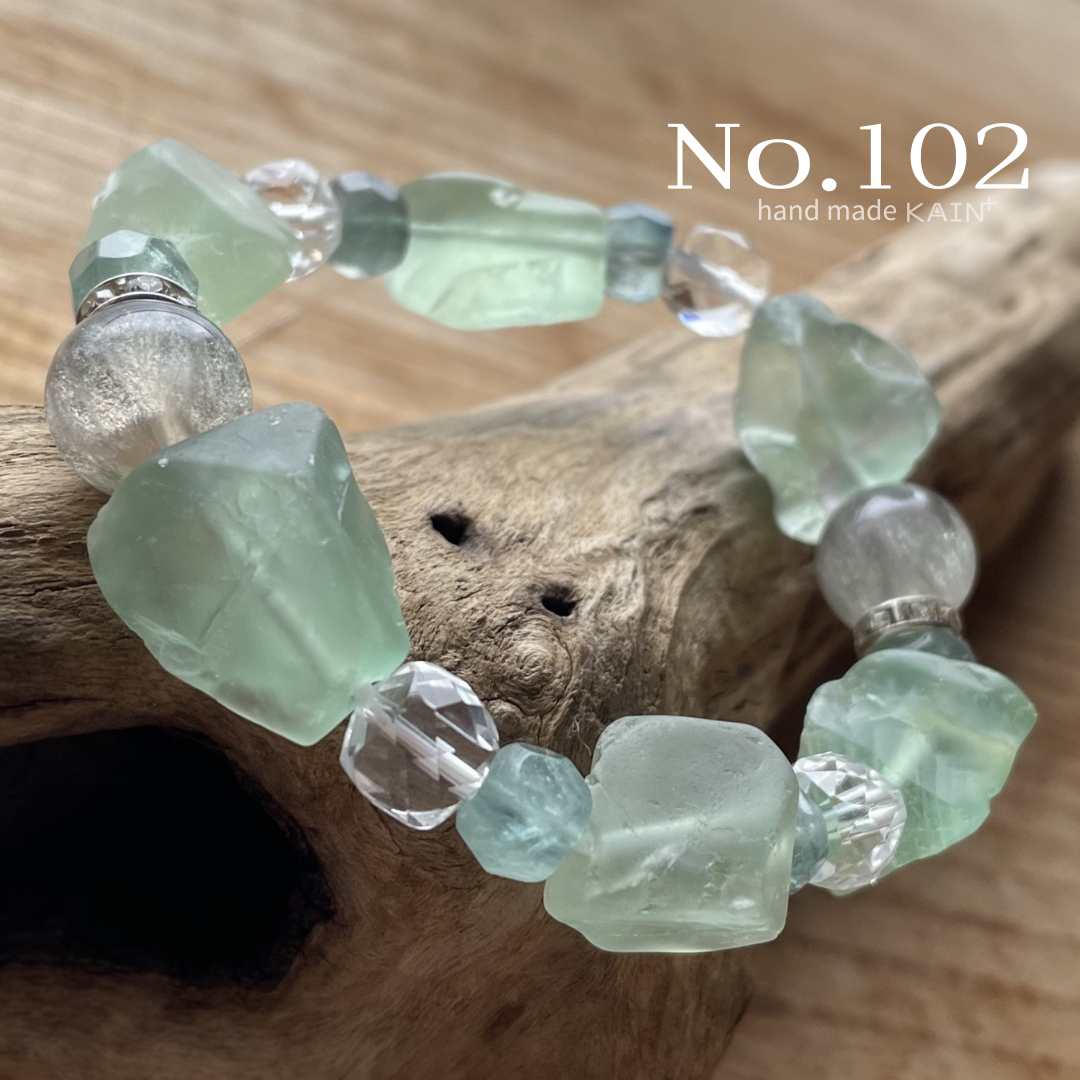 102　フローライト　ブラジル産水晶　ブレスレット　15㎝