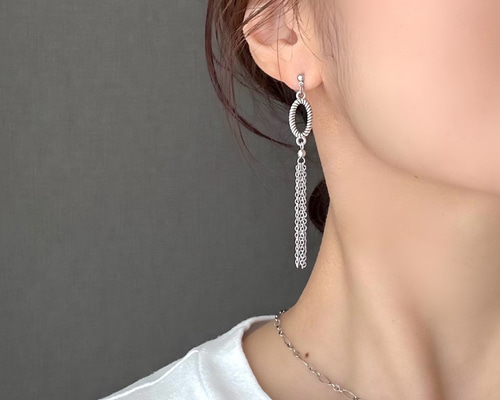 *Lemaire*タングルイヤリング フリンジ シルバーピアス LEMAIRE(ルメール) WOMEN 2024SS 新作ラインナップ