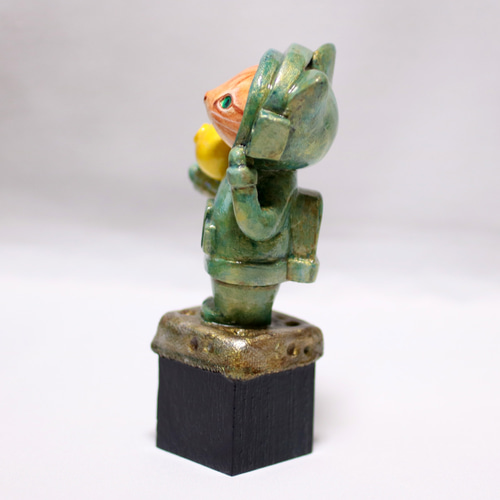 宇宙飛行士茶トラ猫 石塑粘土 置物 フィギュア 立体造形 その他置物