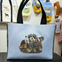 写真データからの刺繍入り帆布のトートバッグ 2枚目の画像