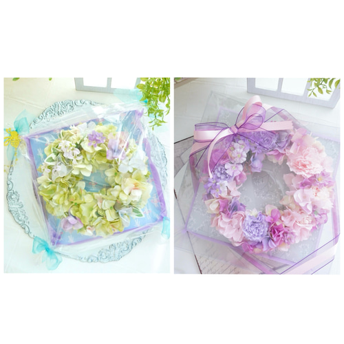 夏の玄関ドアを爽やかに飾る ハーブのサマーリース◎直径24〜27  