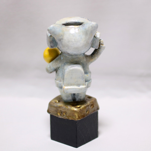 宇宙飛行士三毛シマ猫 石塑粘土 置物 フィギュア 立体造形 その他置物