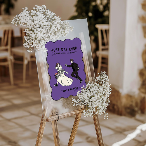 似顔絵イラスト プレゼント 結婚式 似顔絵 ウェルカムボード シンプル