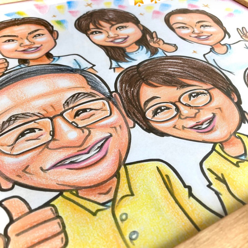 金婚式祝い 銀婚式 結婚記念日 誕生日 似顔絵 イラスト お祝い