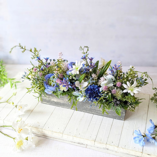 ガーデン風BOXフラワーアレンジメント アートフラワー estilo 通販