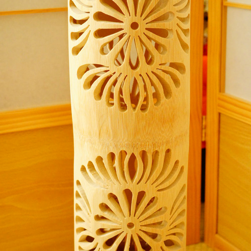 ◇両面彫◇竹灯り・竹あかり・竹灯籠 ～～ 癒しの灯り ☆太陽の刻印