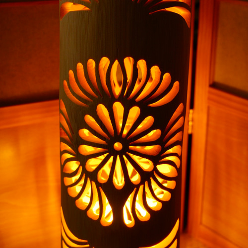 ◇両面彫◇竹灯り・竹あかり・竹灯籠 ～～ 癒しの灯り ☆太陽の刻印