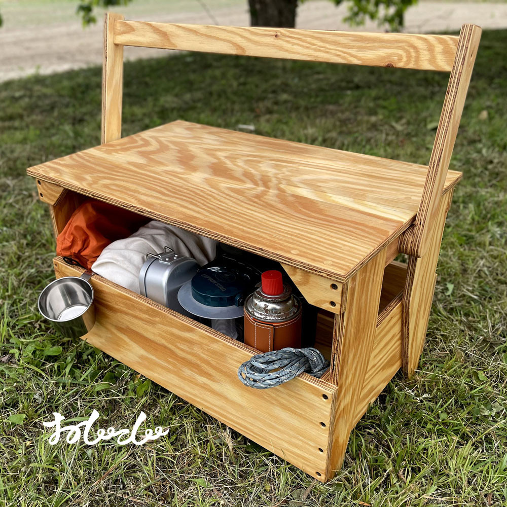 アウトドアテーブル×収納ボックス　プライウッド