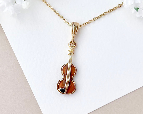 バイオリン ミニチュア楽器 ネックレス ネックレス・ペンダント Yfleur