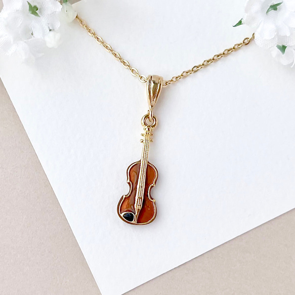 バイオリン ミニチュア楽器 ネックレス ネックレス・ペンダント Yfleur