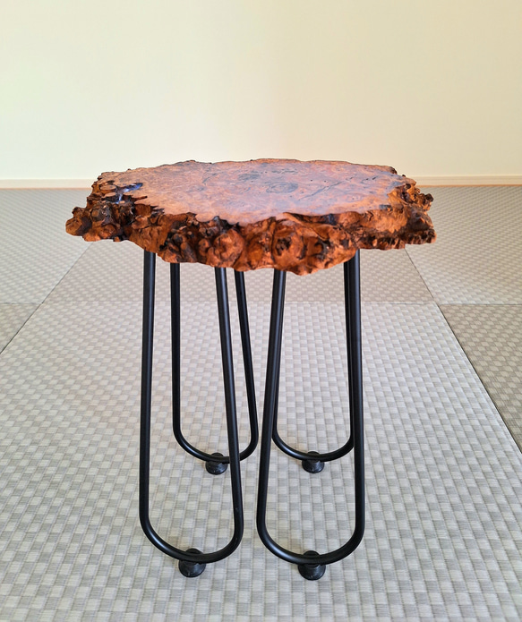 クラロウォールナット サイドテーブル レジン 希少材 瘤杢目 【公式通販】