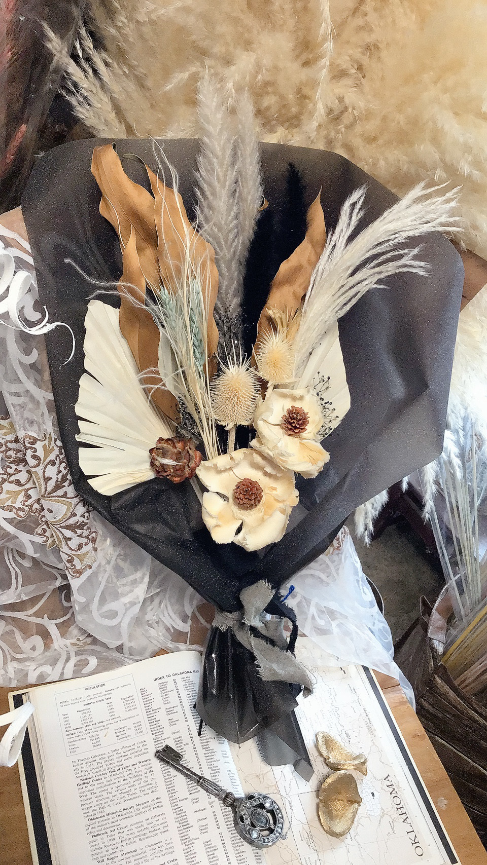 【秋限定2024】お洒落ブーケ∫モダン・ナチュラル・シンプルにこだわったドライフラワー♡大人煌めくブーケ