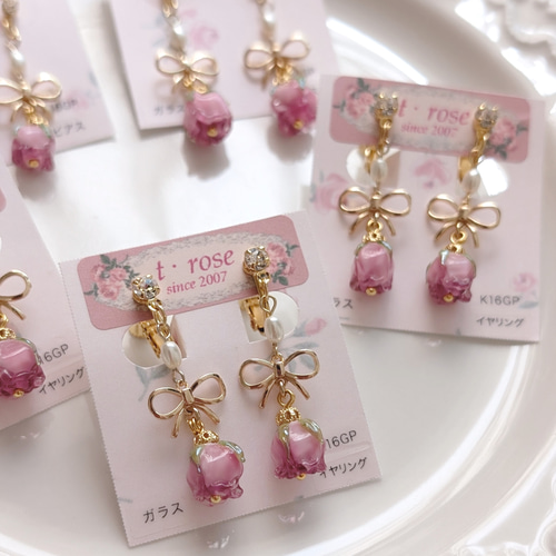 ｸﾞﾗｽﾛｰｽﾞ〕ﾌﾟﾃｨﾘｭﾊﾞﾝ ｲﾔｰｱｸｾ ピアス（その他） t・rose 通販 17906692