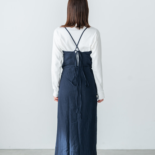 リネン素材 エプロンワンピース・2way(巻きスカート) その他