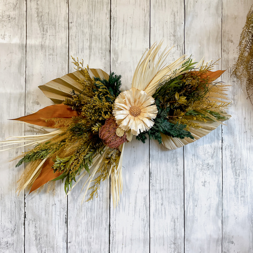 壁掛けスワッグ スワッグ 54cm プリザーブドフラワー MUM FLOWERS 通販 