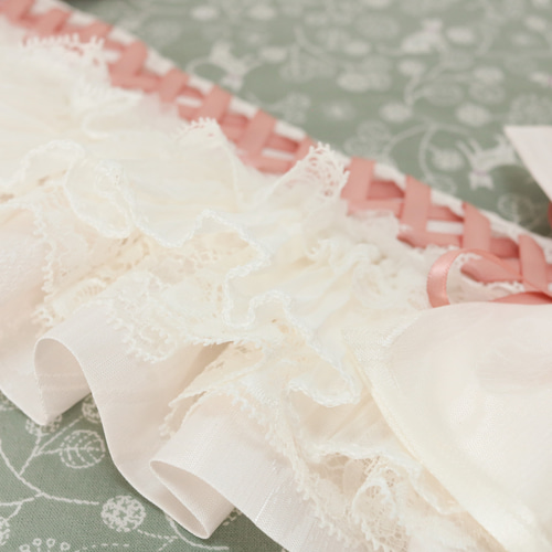 白花菱×いちご① ボンネット ヘッドドレス ロリータ 甘ロリ ヘッド