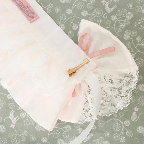 白花菱×いちご② ダブルフリルボンネット ヘッドドレス ロリータ
