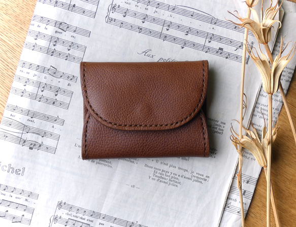 Card coin case -Hand dye- – BrownBrown