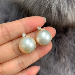 真由美、しずく型❇️K18マベパール K18しずく型マベパールピアス