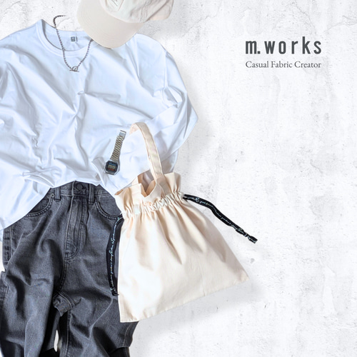 英字リボンの軽い巾着バッグ 人気韓国風シンプルバッグ A4トート