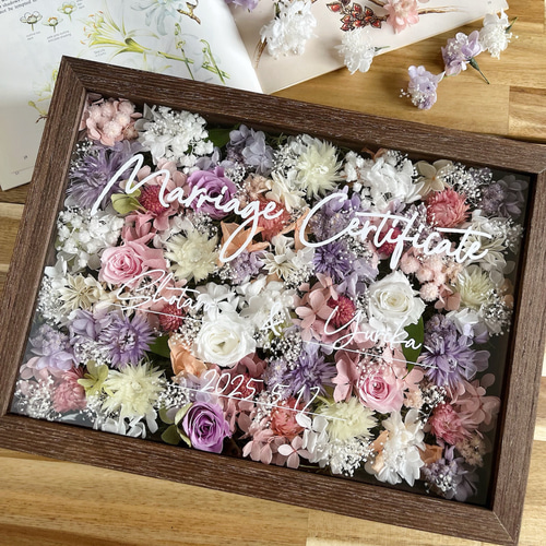 E.リゲル「バラの花束」直筆サイン 限定100部証明書付額装 3色選べる｜キレイに仕上がるゲスト参加型結婚証明書30-100名 その他