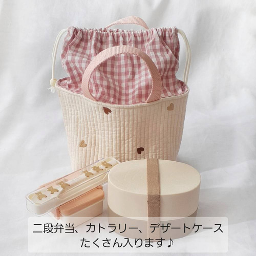 再販】ハートヌビランチバッグセット #ランチトート#お弁当袋