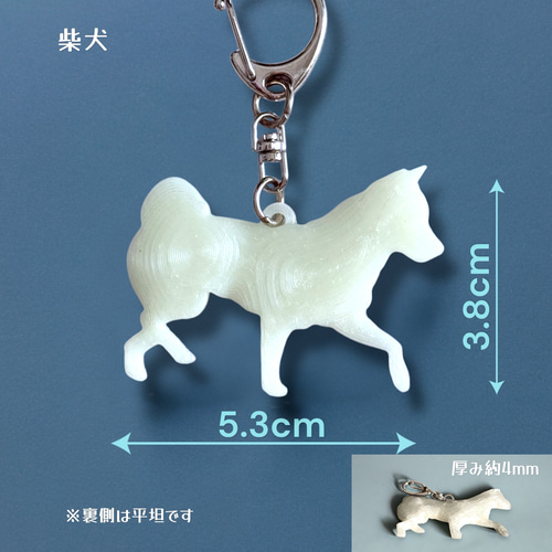 SALE中】蓄光キーホルダー 8犬種 半透明蓄光樹脂製 キーホルダー 樹脂
