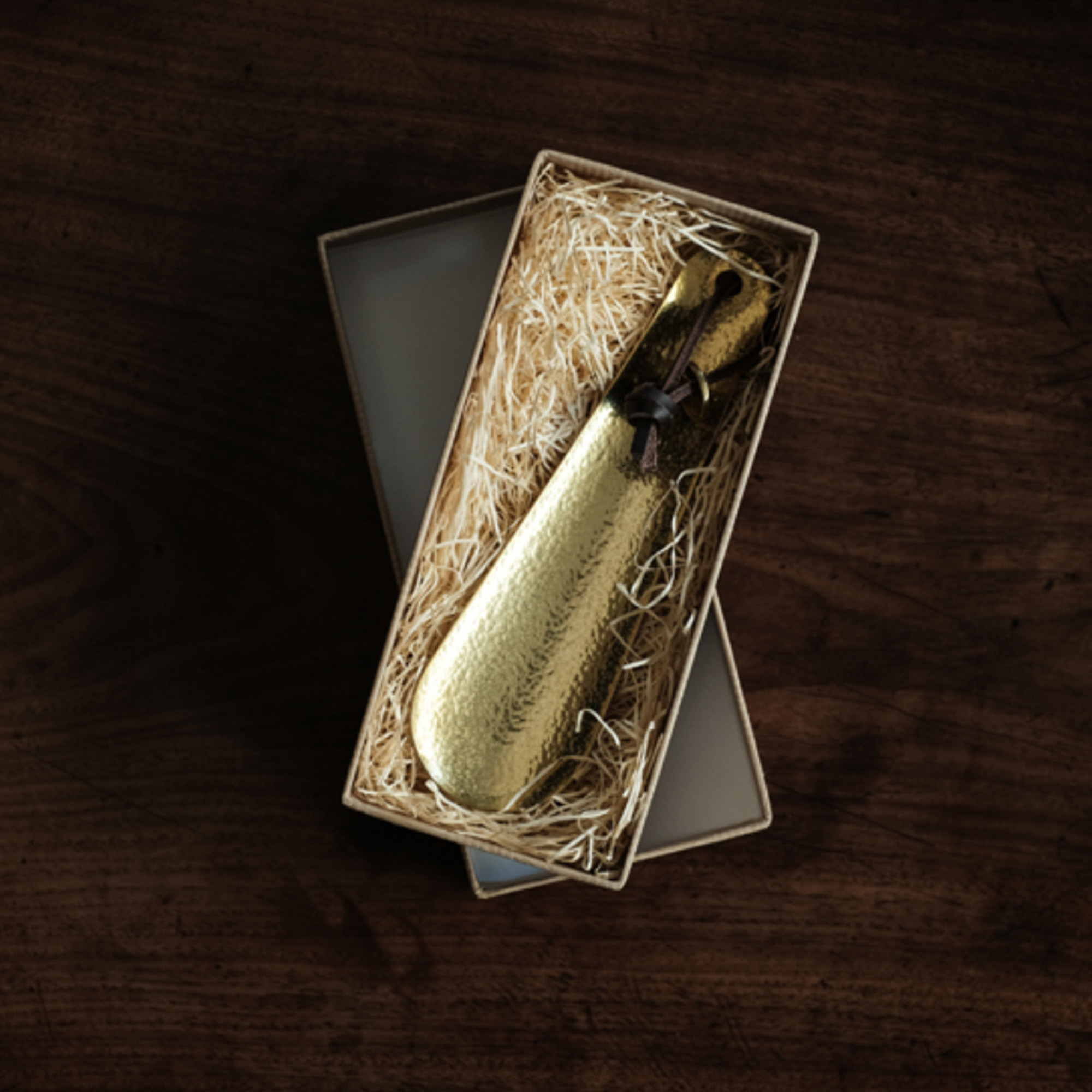 レトロなソリッドブラス製ハンマーパターン靴ベラ、クラシックな紳士用靴ツール