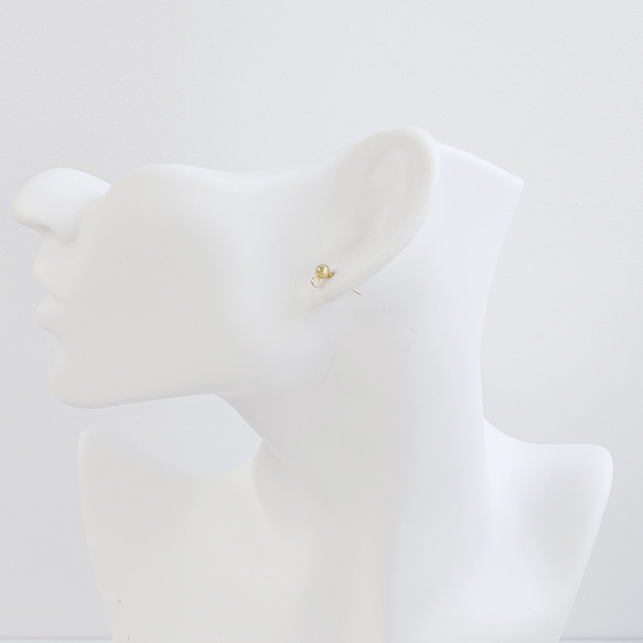 ese73-1-1 [10 件] 豎環（內徑約 1.8 毫米）約 3 毫米球形耳環配件 18KGP 第4張的照片