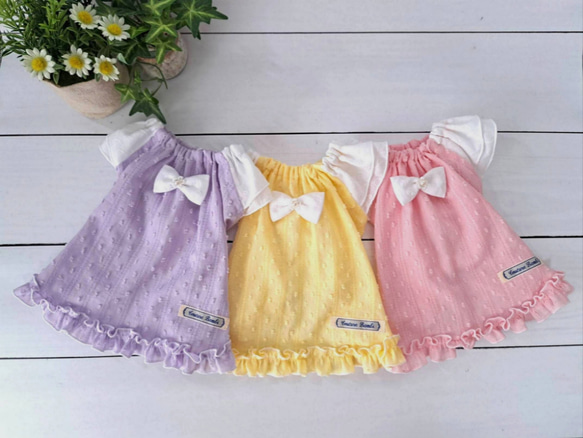 フレンチリネンのペチコートワンピ　∞TuTu∞    犬服　ハンドメイド 楽天市場】犬服 ワンピース ドレス ビッグリボン コサージュ付き
