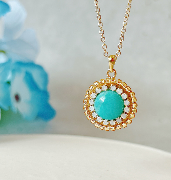 天然石 アマゾナイト ネックレス モザンビーク産 氷種 大玉