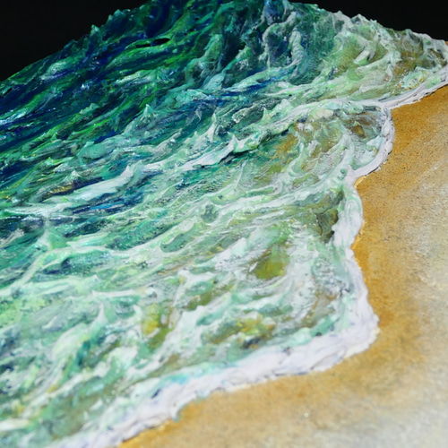 油絵 油彩 油彩画 絵画 絵【エメラルドグリーンの海】 絵画 HR 通販