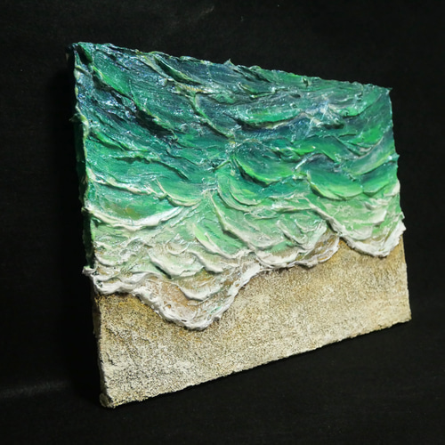 油絵 油彩 油彩画 絵画 絵【エメラルドグリーンの海】 油絵 絵画 【エメラルドグリーンの海】 絵画 HR 通販 14348809