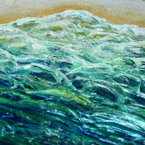 油絵 油彩 油彩画 絵画 絵【エメラルドグリーンの海】 油絵 油彩 油彩画 絵画 絵【エメラルドグリーンの海】 | HIROSHI1990