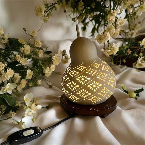 ひょうたんランプ《回転菊菱》 スタンドライト・テーブルランプ