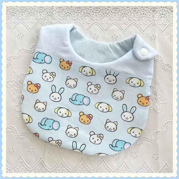 Wガーゼ☆リバーシブル☆キュートなうさちゃんよだれカバー ローマー
