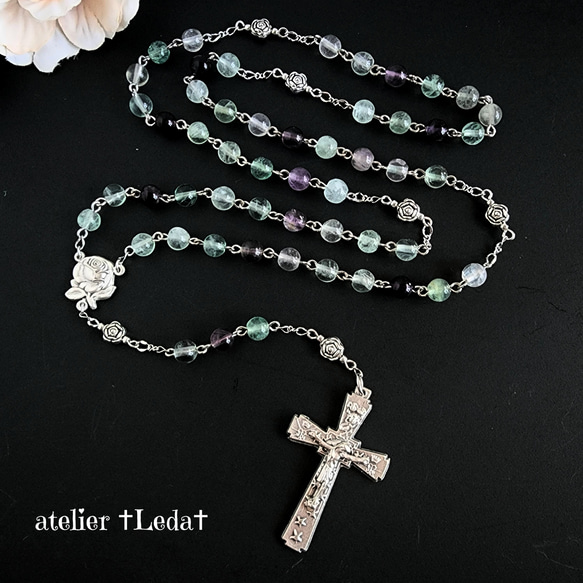 ☆レインボーフローライト ロザリオ☆ ~Rainbow Fluorite
