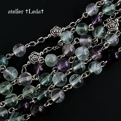 最大80％オフ ☆レインボーフローライト ロザリオ☆ Fluorite ~Rainbow ネックレス・ペンダント