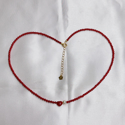 ネックレス イタリア産珊瑚2.8mm アコヤ真珠5mm ハート0.4g 5.8g