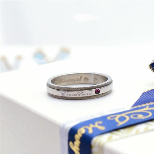 natural*】永遠を願うリング＊ 鏡面 艶消しマット 誕生石 刻印 指輪