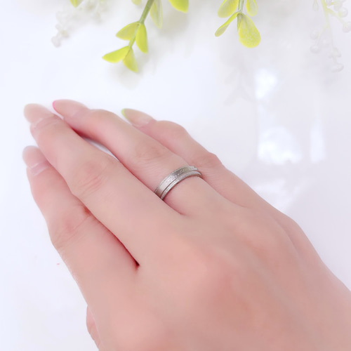 natural*】海の青石が輝くリング＊ 鏡面 艶消しマット 誕生石